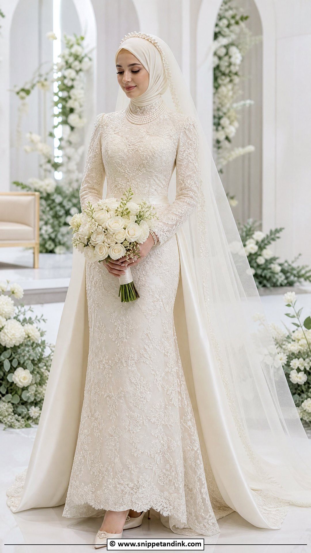 Ivory Hijab Bride Dress - Snippet and Ink - 35 Hijab Bride Ideas
