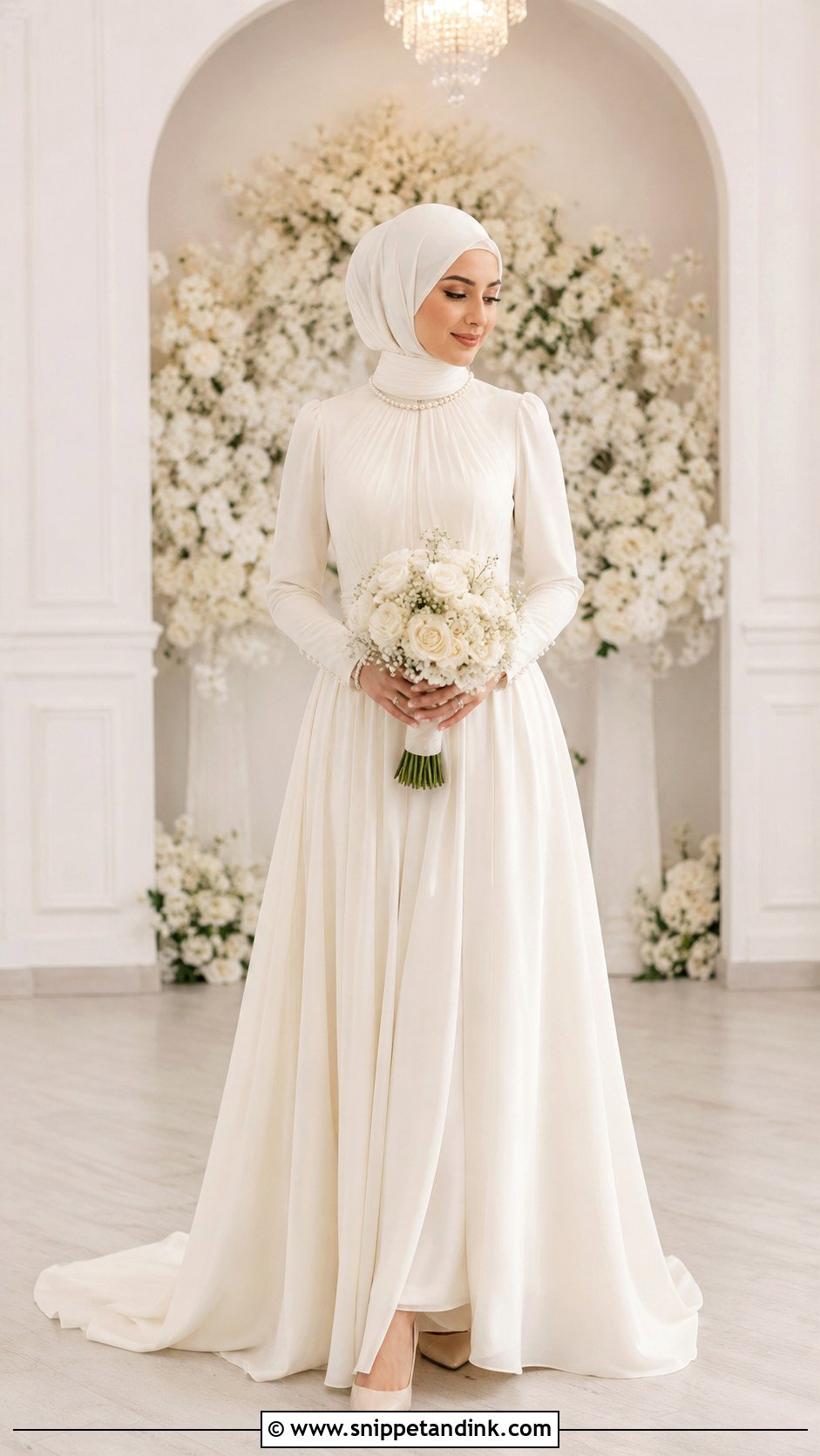 Ivory Hijab Wedding Dress - Snippet and Ink - 25 Simple Hijab Wedding Dresses