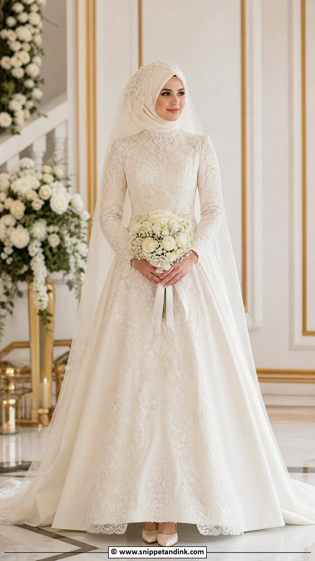 Ivory Hijab Wedding Dress - Snippet and Ink - 35 Hijab Wedding Dresses