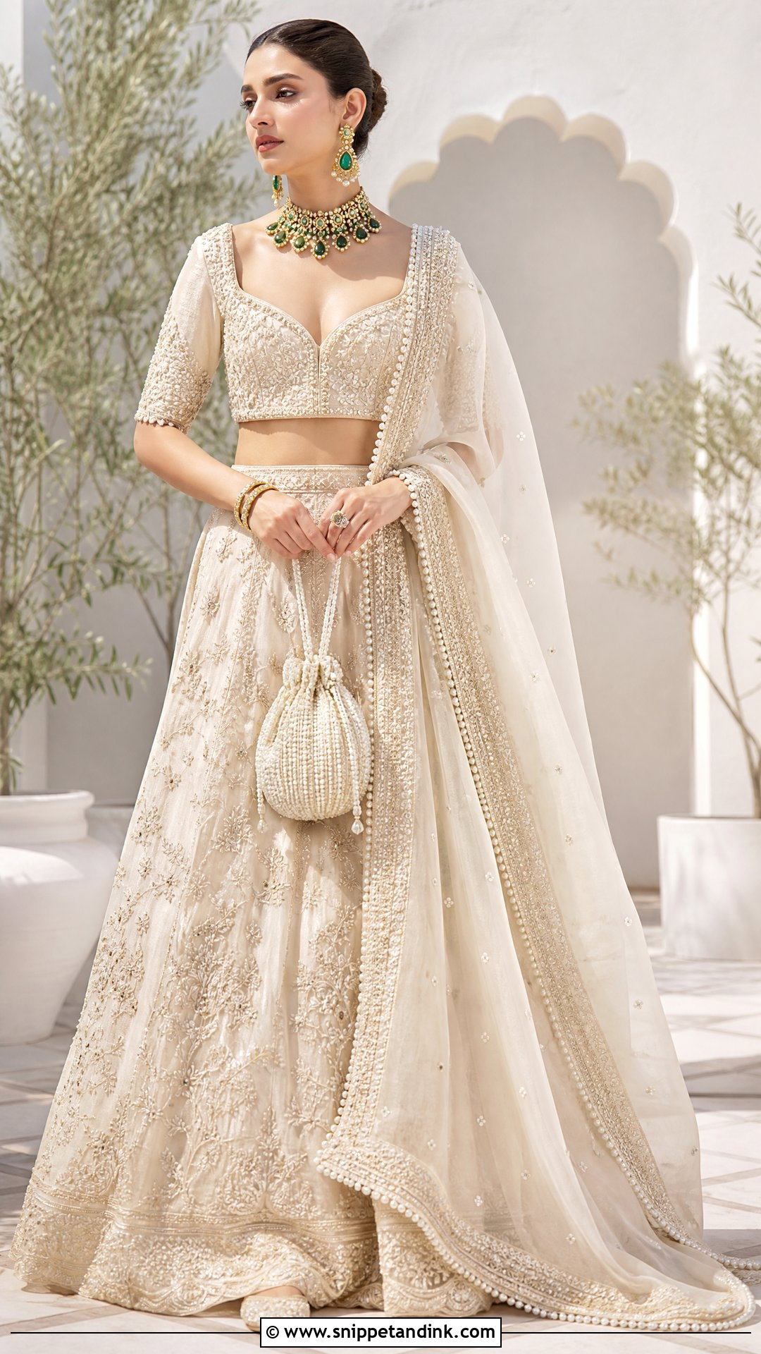 Ivory Indian Bridal Lehenga - Snippet and Ink - 20 Indian Bridal Wedding Dress Ideas