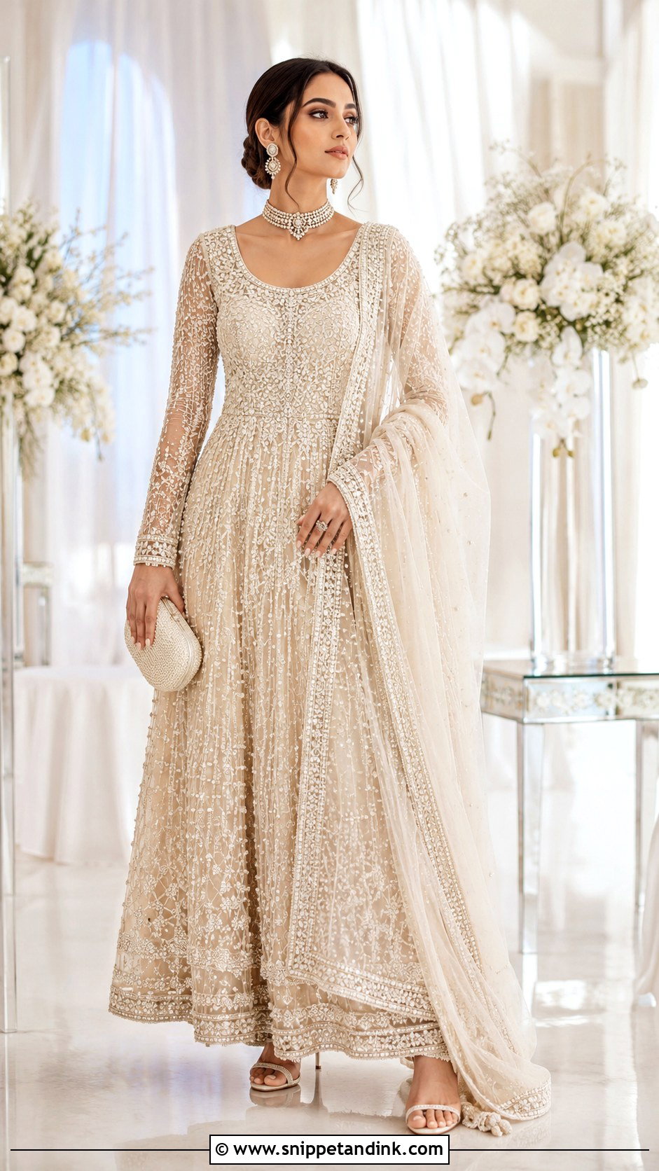 Ivory Indian Wedding Gown - Snippet and Ink - 30 Indian Wedding Gowns