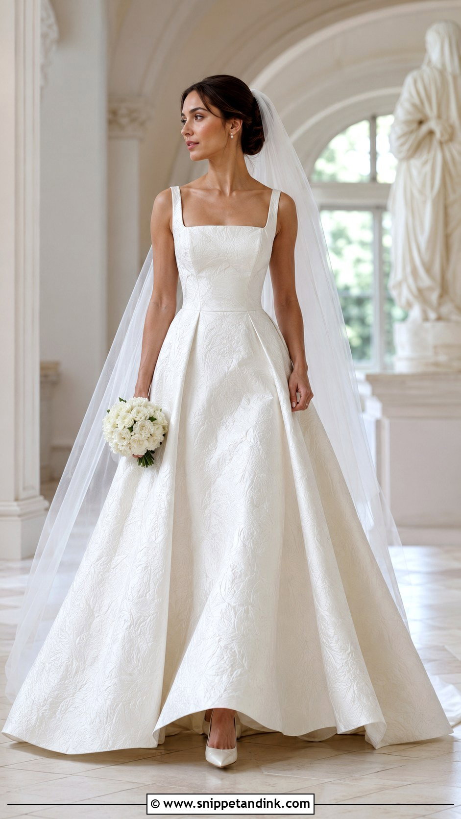 Ivory Jacquard Wedding Gown - Snippet and Ink - 20 Ivory Wedding Gown Ideas