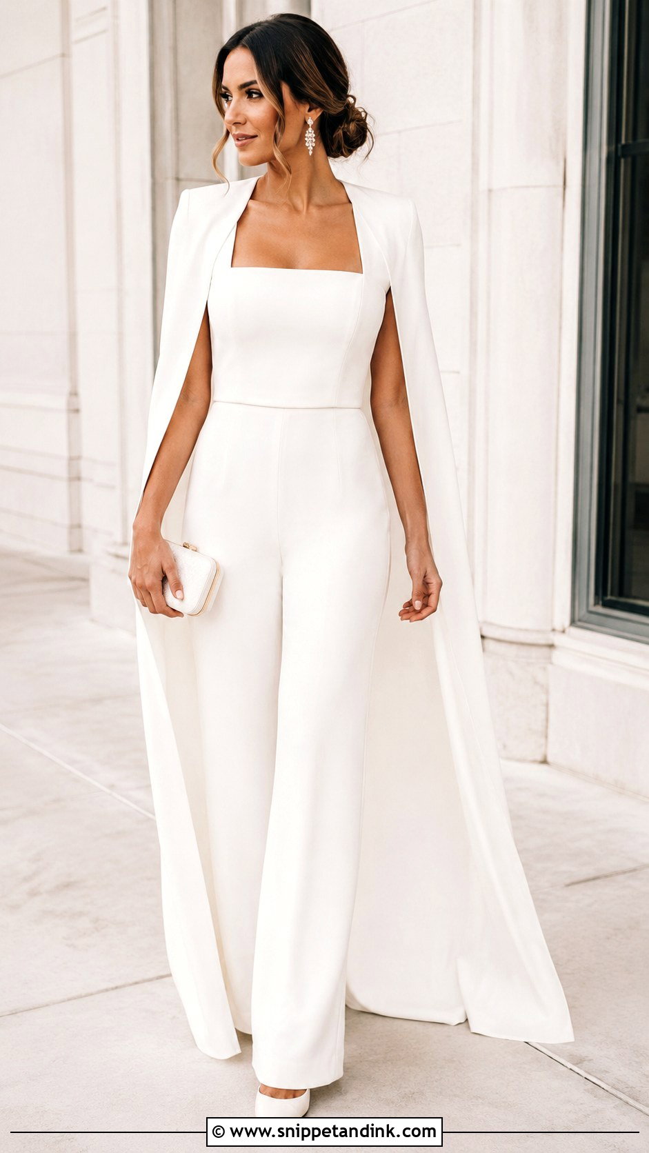 Ivory Jumpsuit Second Marriage Wedding Outfit - Snippet and Ink - 25 Second Marriage Wedding Dress Ideas