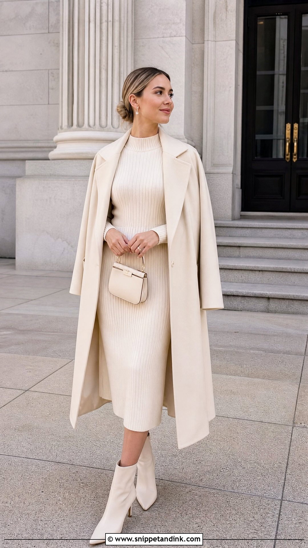 Ivory Knit Dress Courthouse Wedding Outfit - Snippet and Ink - 25 Casual Courthouse Wedding Outfit Ideas