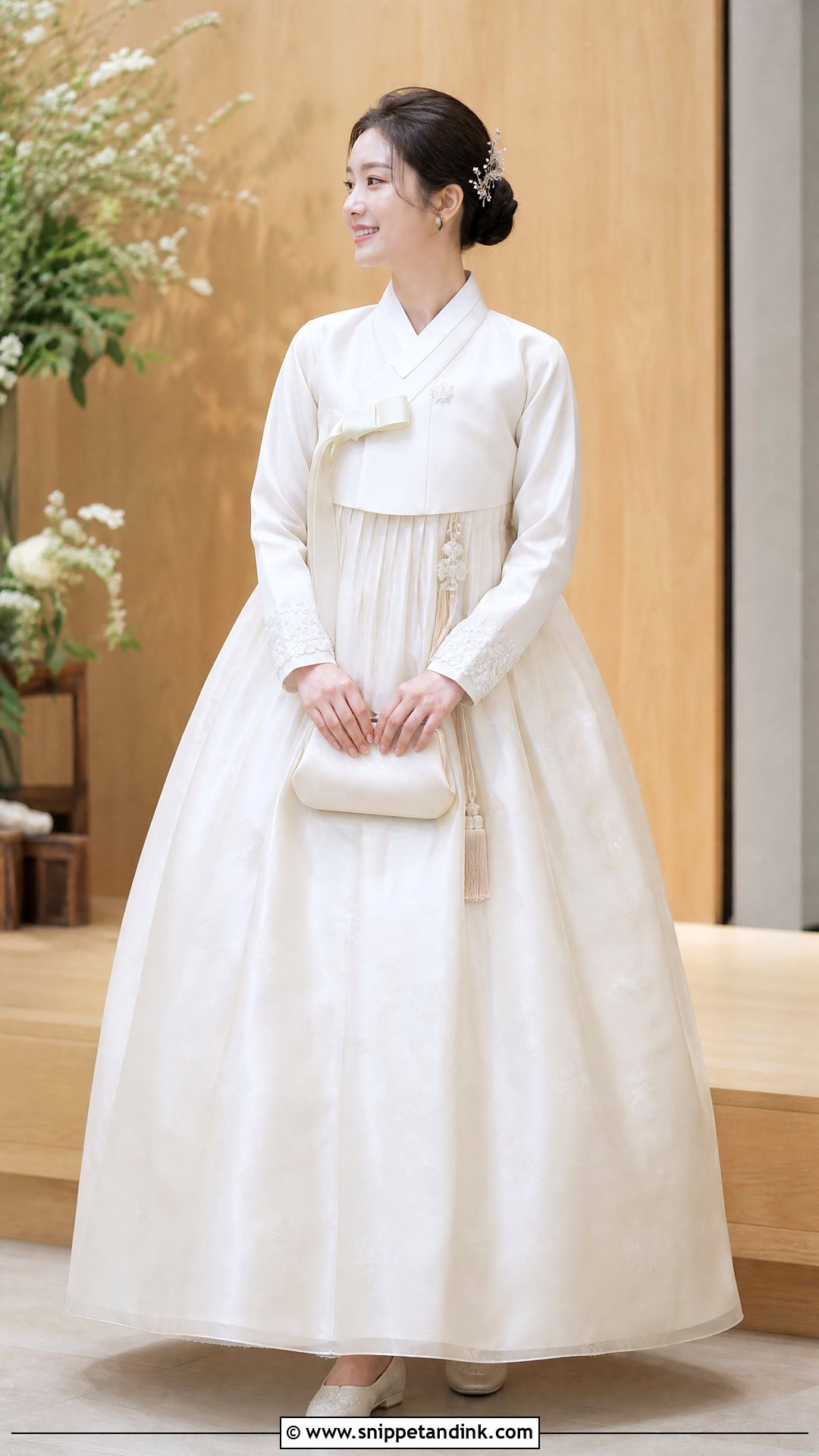Ivory Korean Hanbok Wedding Dress Gown - Snippet and Ink - 25 Korean Wedding Dress Gowns