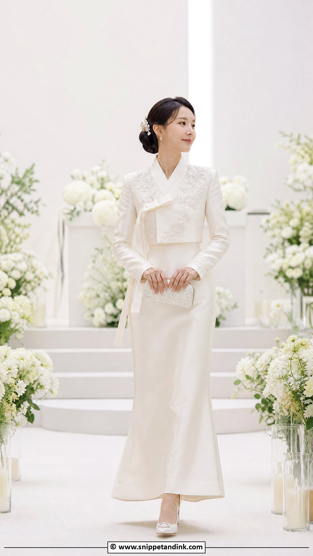 Ivory Korean Wedding Dress With Hanbok Jacket - Snippet and Ink - 35 Korean Wedding Dress Ideas
