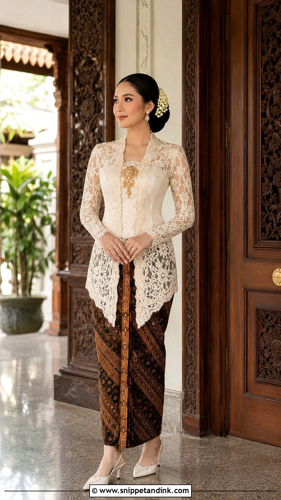 Ivory Kutubaru Javanese Wedding Kebaya - Snippet and Ink - 20 Javanese Wedding Outfit Ideas