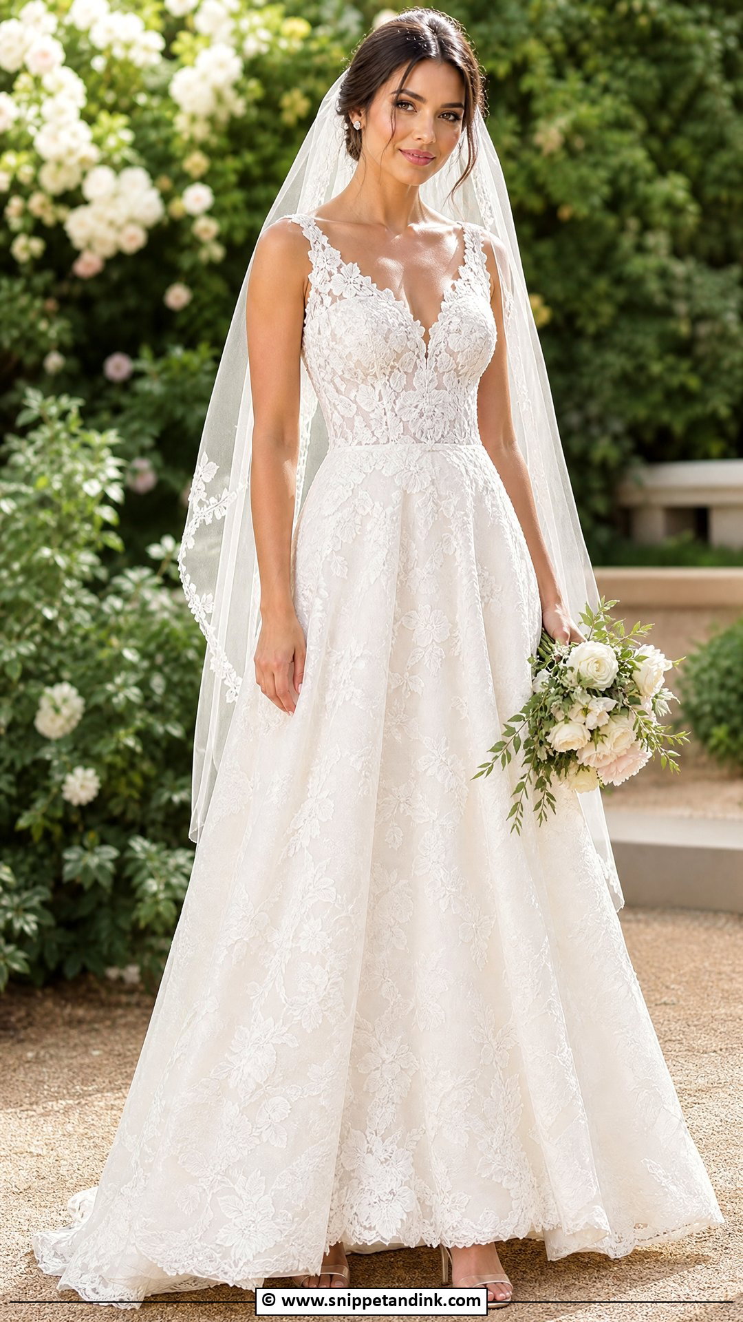 Ivory Lace A Line Wedding Dress - Snippet and Ink - 35 Ivory Wedding Dress Ideas