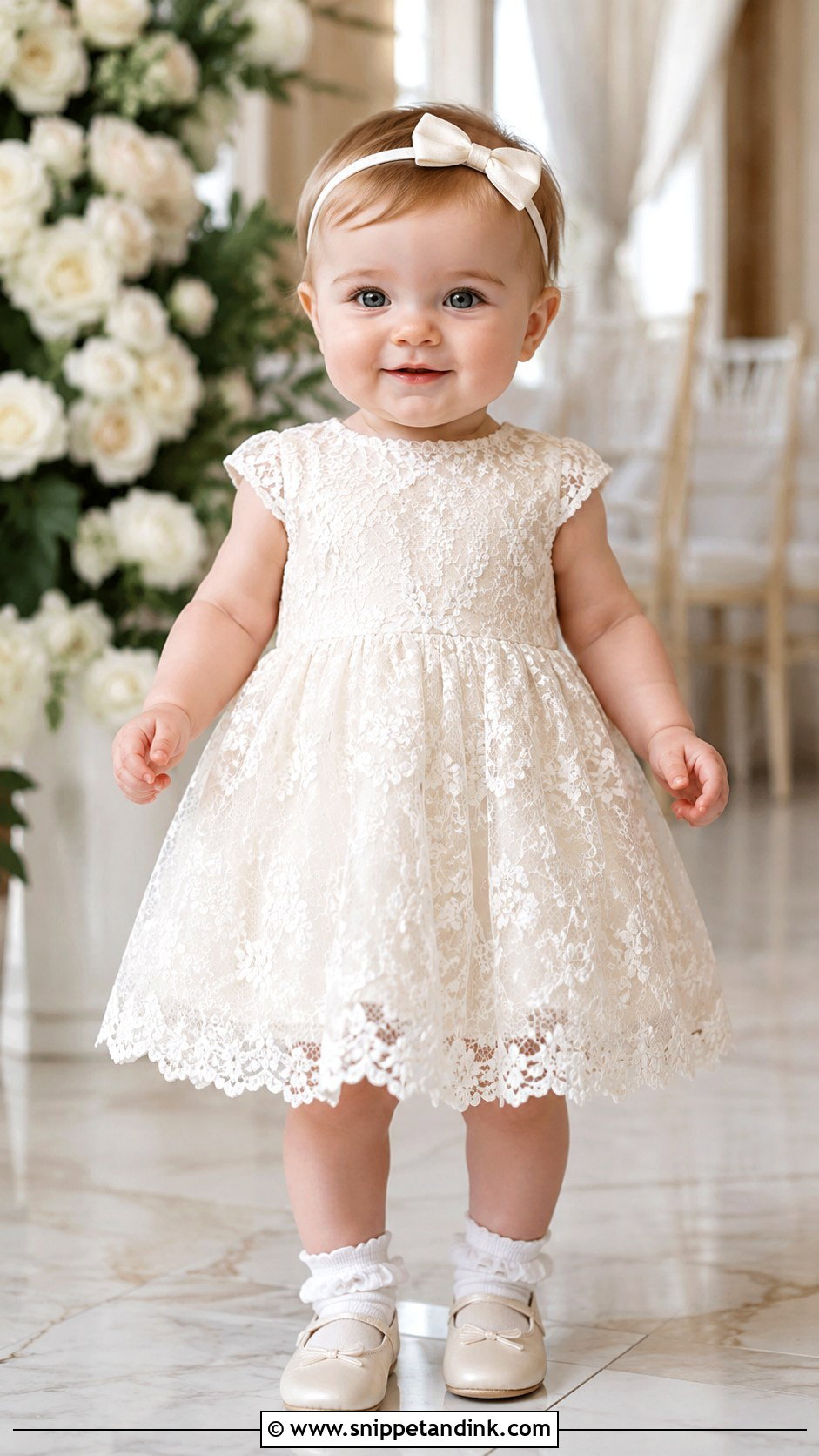 Ivory Lace Baby Wedding Dress - Snippet and Ink - 20 Baby in Wedding Dress Ideas