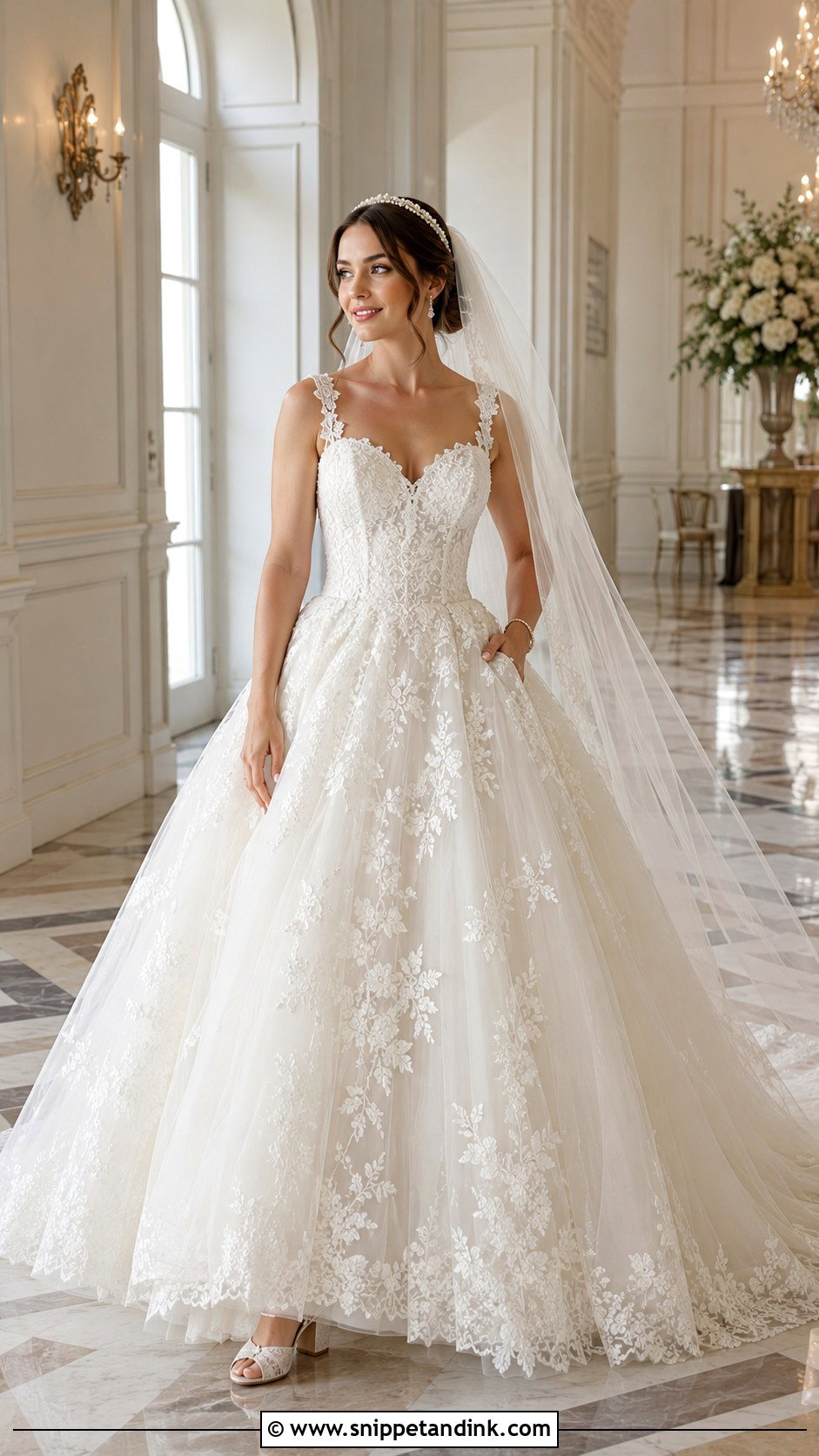 Ivory Lace Ball Gown Wedding Dress - Snippet and Ink - 20 Ivory Lace Wedding Dress Ideas