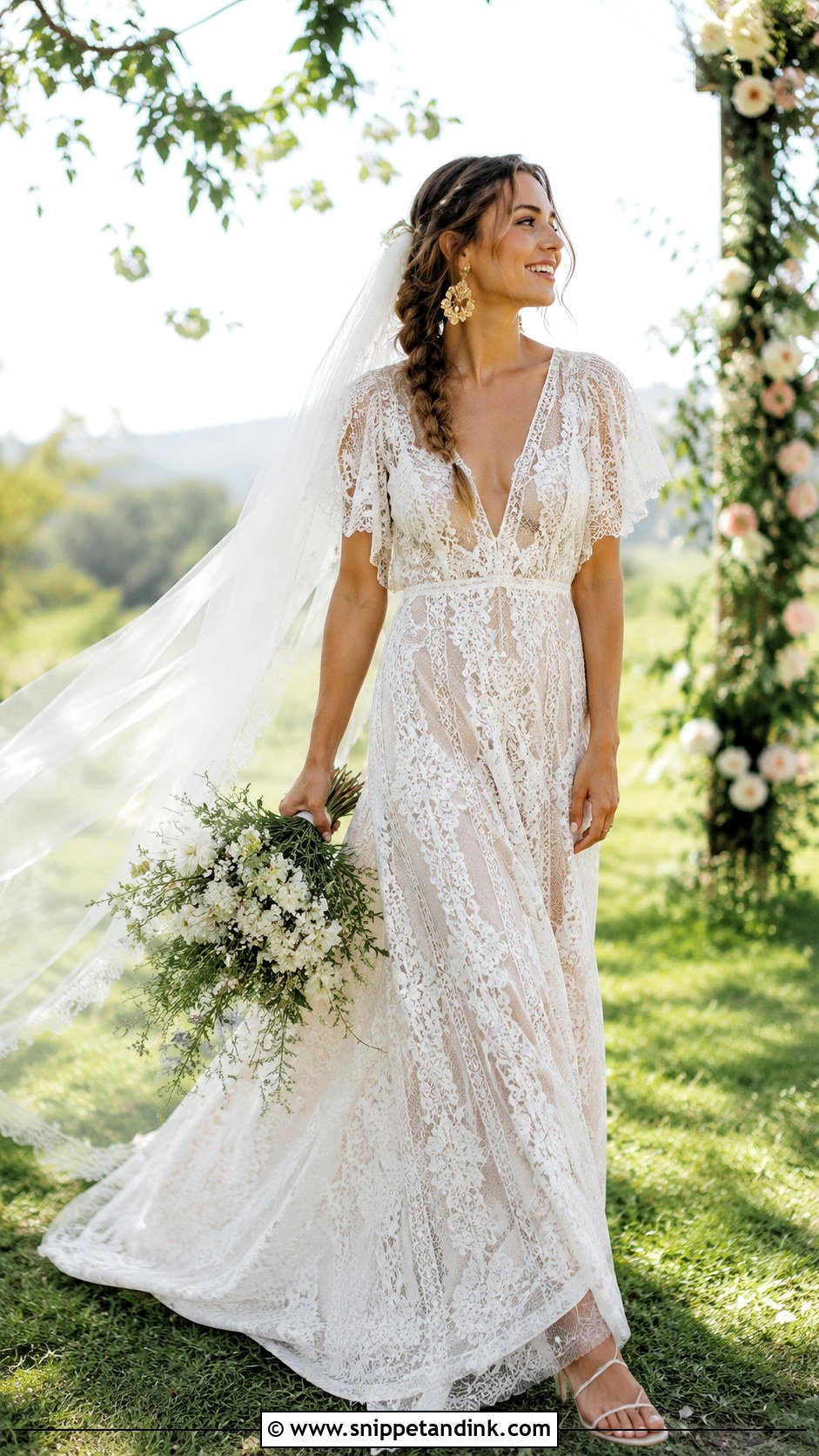 Ivory Lace Boho Wedding Dress - Snippet and Ink - 20 Ivory Lace Wedding Dress Ideas