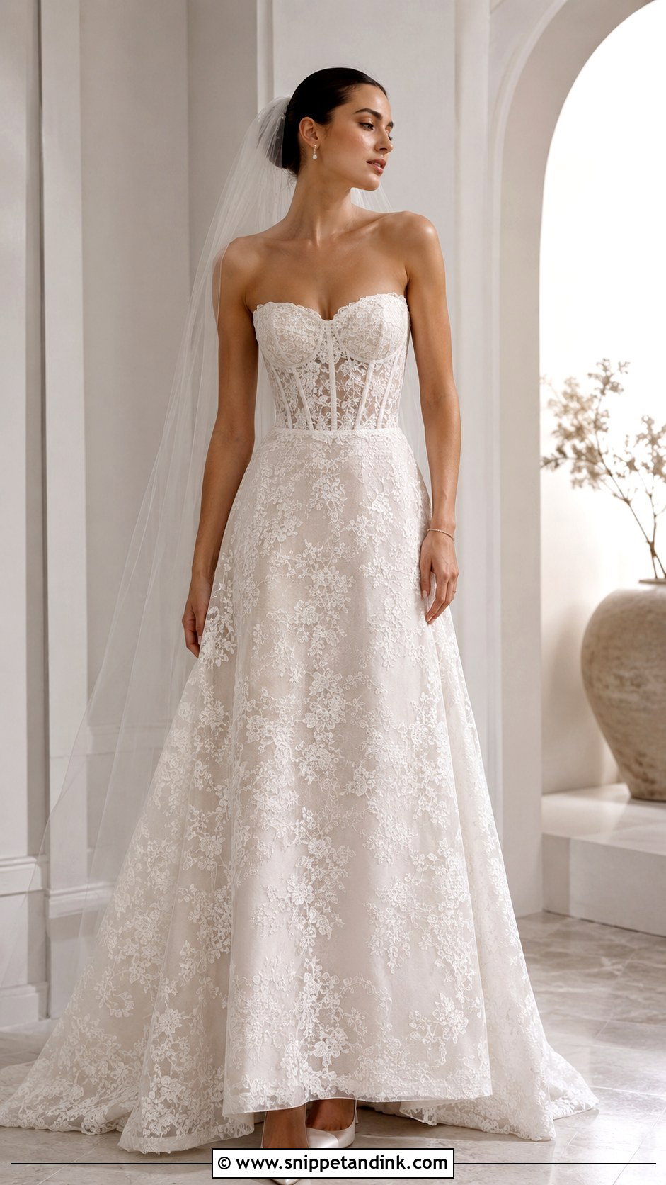 Ivory Lace Corset Wedding Dress - Snippet and Ink - 20 Ivory Lace Wedding Dress Ideas