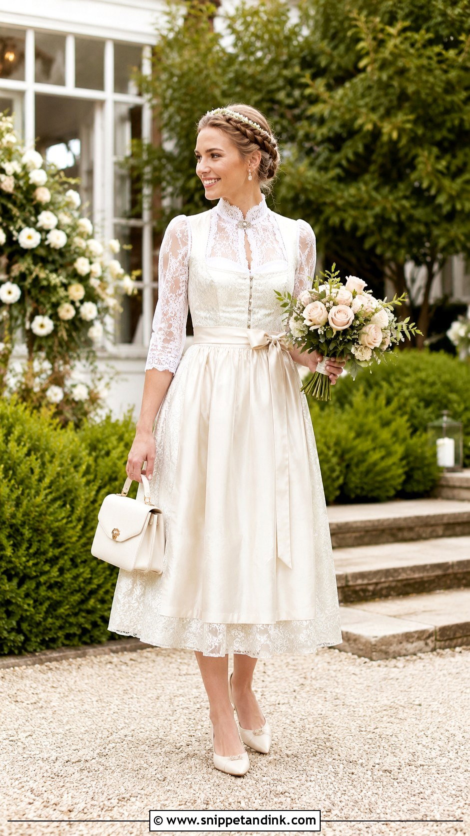 Ivory Lace Dirndl Wedding Dress - Snippet and Ink - 20 German Wedding Dress Ideas