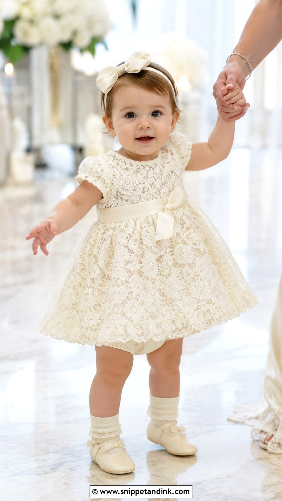 Ivory Lace Flower Girl Baby Dress - Snippet and Ink - 20 Baby Dresses for Wedding