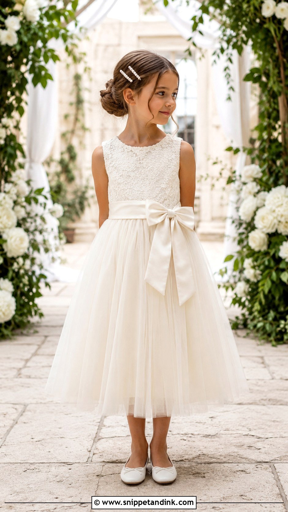Ivory Lace Flower Girl Dress - Snippet and Ink - 25 Wedding Dresses for Girls