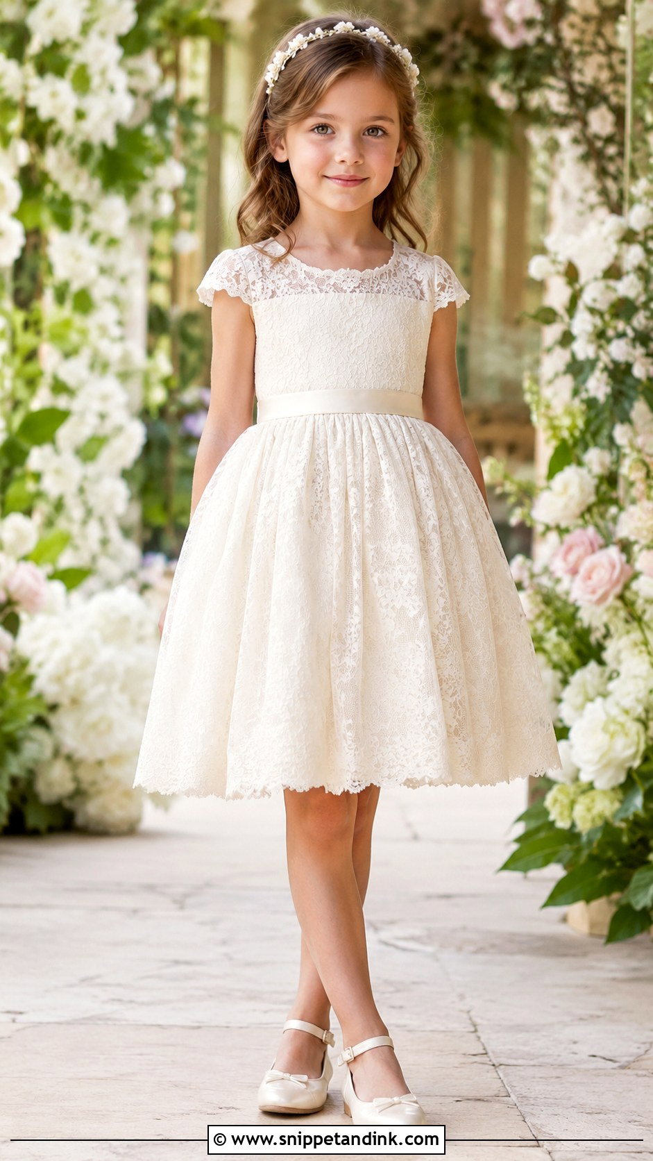 Ivory Lace Flower Girl Dress - Snippet and Ink - 20 Girl Dresses for Wedding