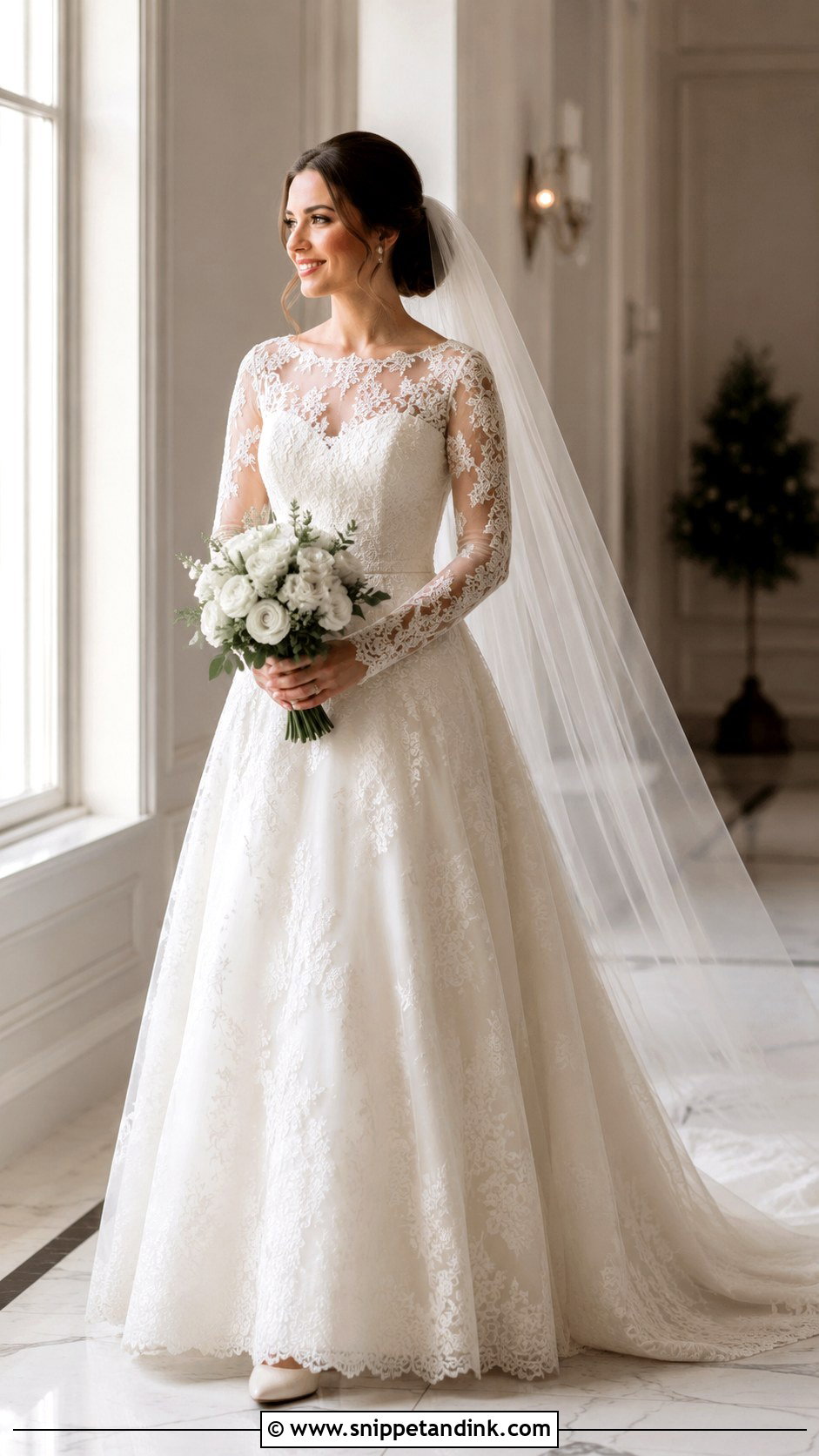 Ivory Lace Long Sleeve Wedding Dress - Snippet and Ink - 20 Ivory Lace Wedding Dress Ideas