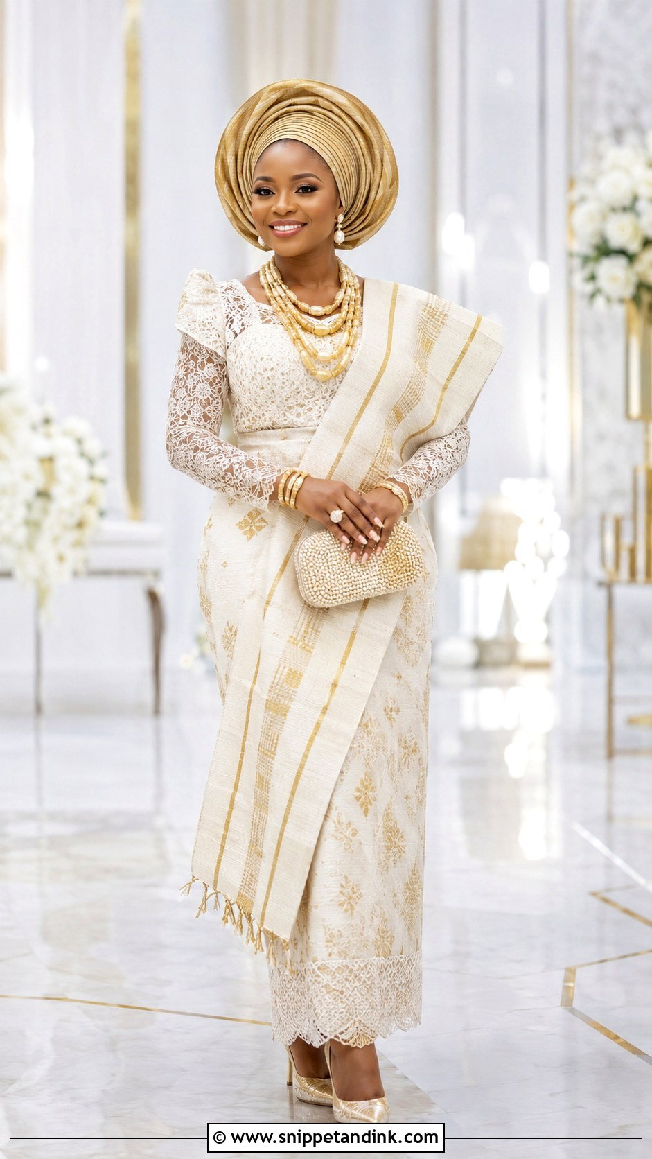 Ivory Lace Yoruba Wedding Dress - Snippet and Ink - 20 Yoruba Wedding Dress Ideas