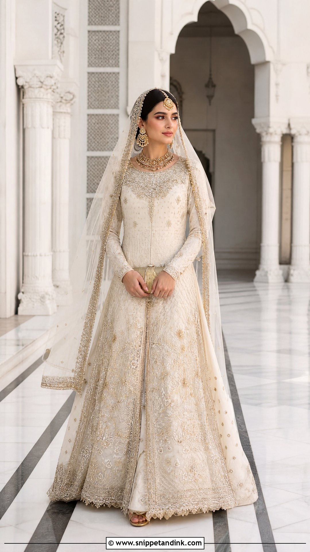 Ivory Lehenga Bridal Nikkah Dress - Snippet and Ink - 20 Bridal Nikkah Dresses