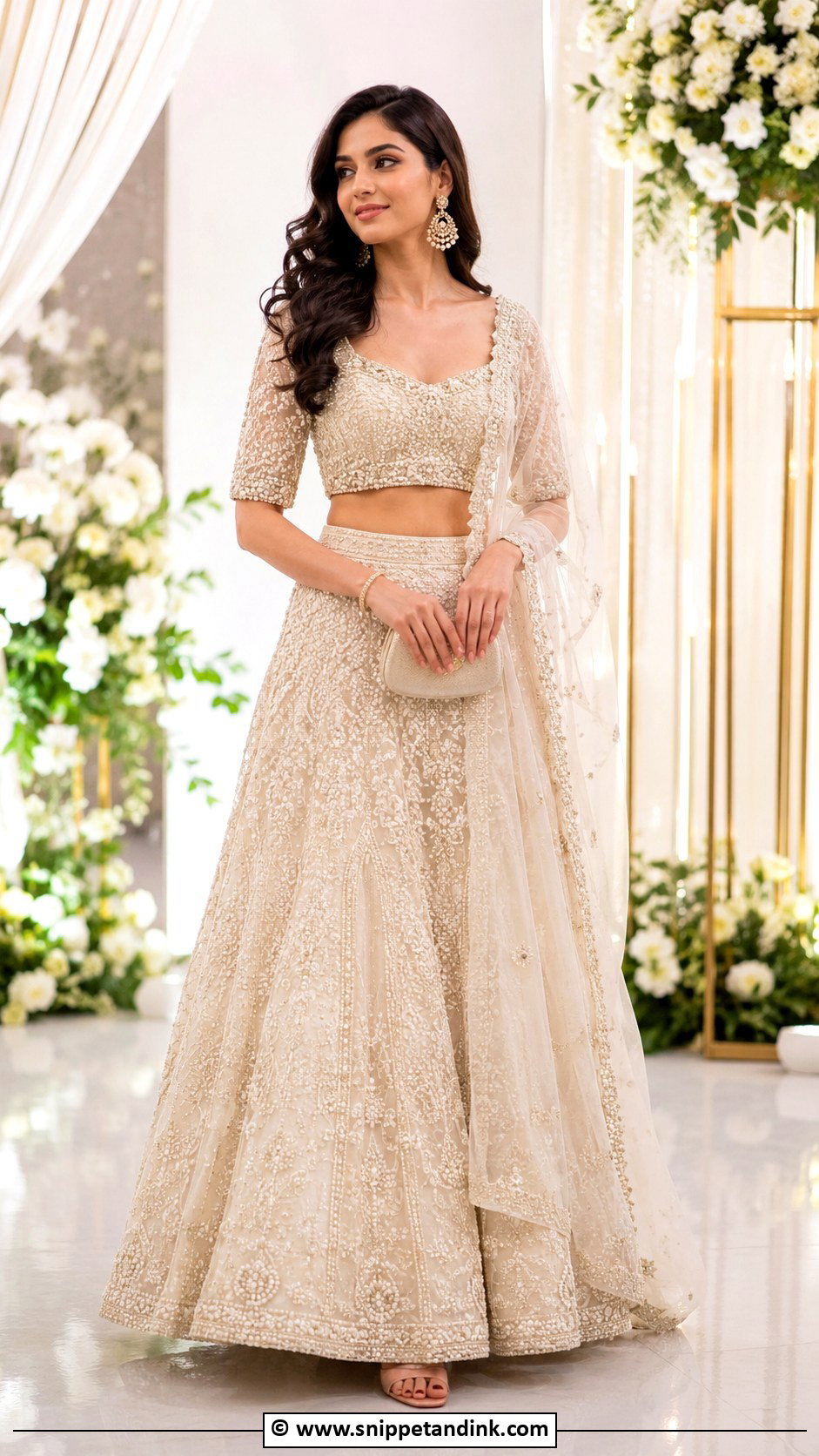 Ivory Lehenga For Roka Ceremony - Snippet and Ink - 35 Roka Ceremony Outfits