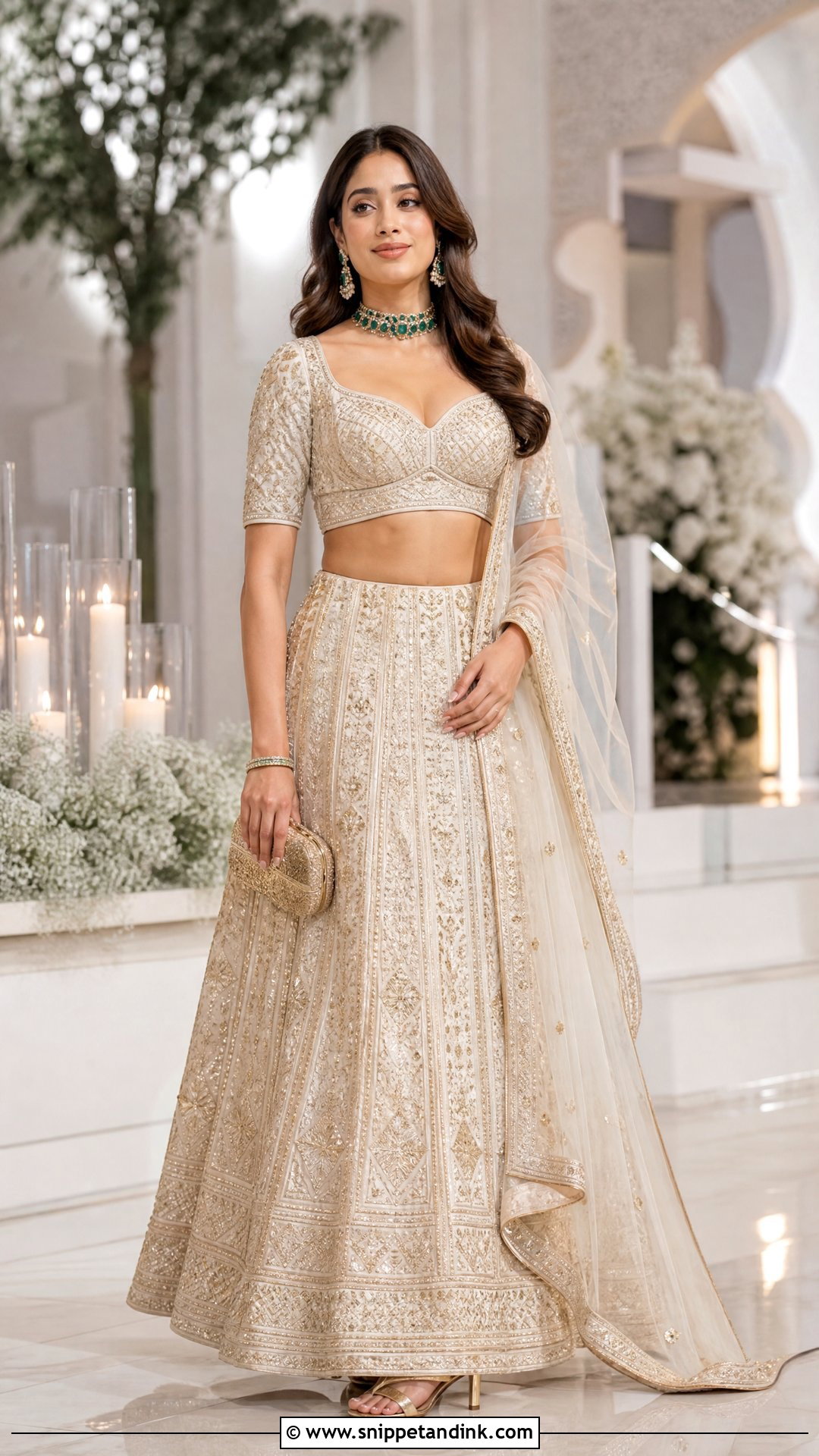 Ivory Lehenga With Gold Details - Snippet and Ink - 20 Wedding Lenghas Ideas