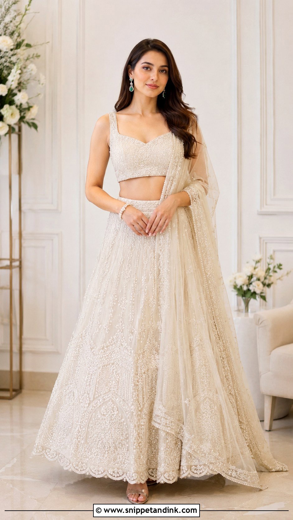 Ivory Lehenga for Roka Ceremony - Snippet and Ink - 25 Dress for Roka Ceremony Ideas