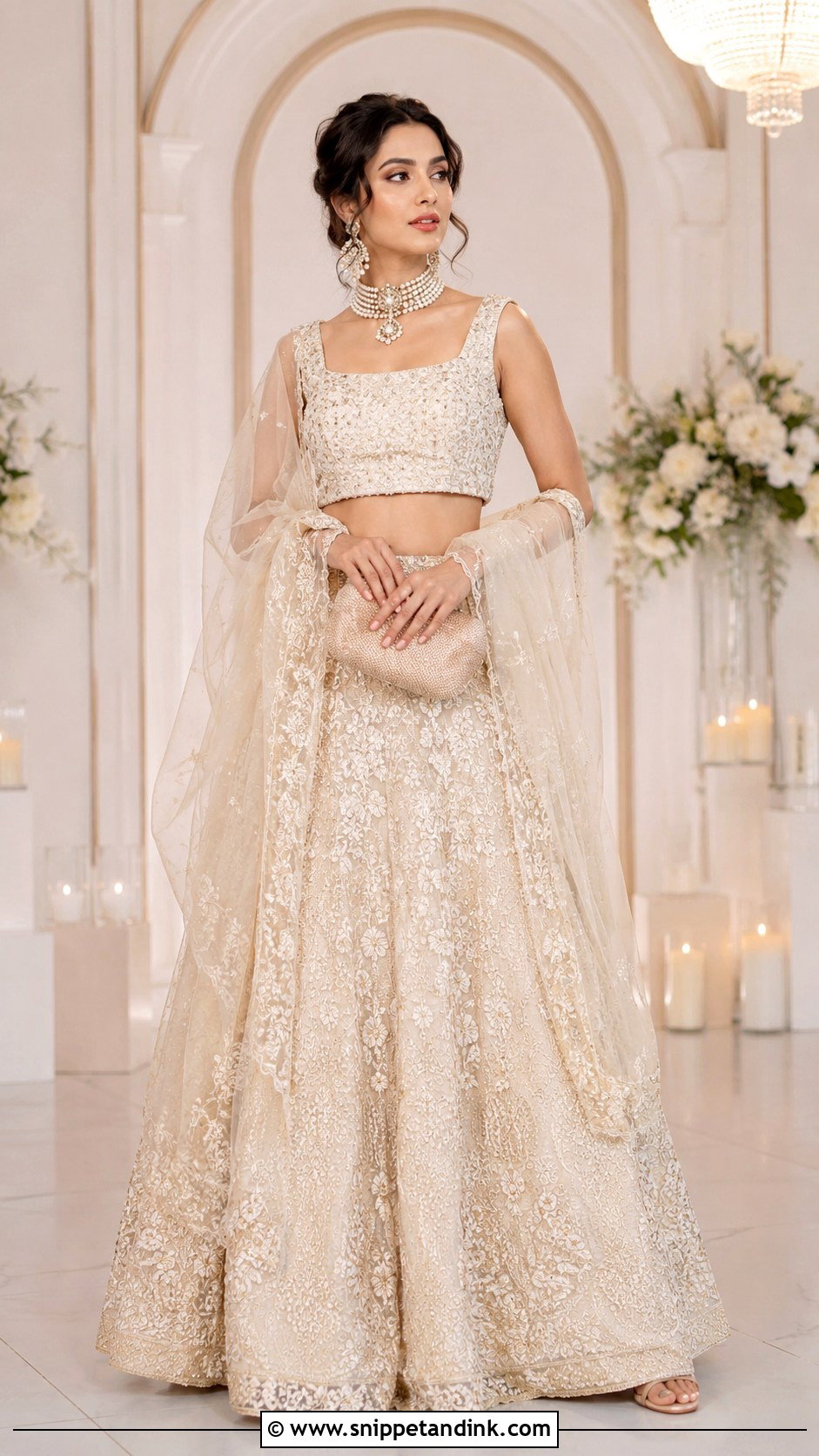 Ivory Lengha Choli - Snippet and Ink - 25 Modern Wedding Lengha Choli Ideas