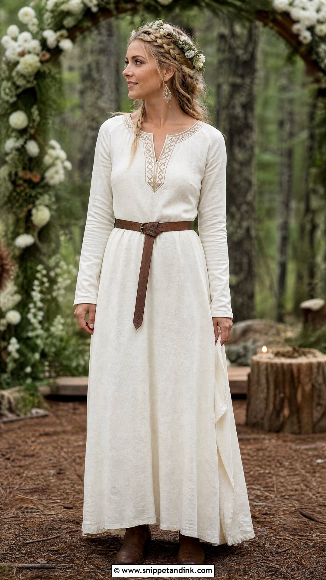 Ivory Linen Norse Wedding Dress - Snippet and Ink - 20 Norse Wedding Dress Ideas