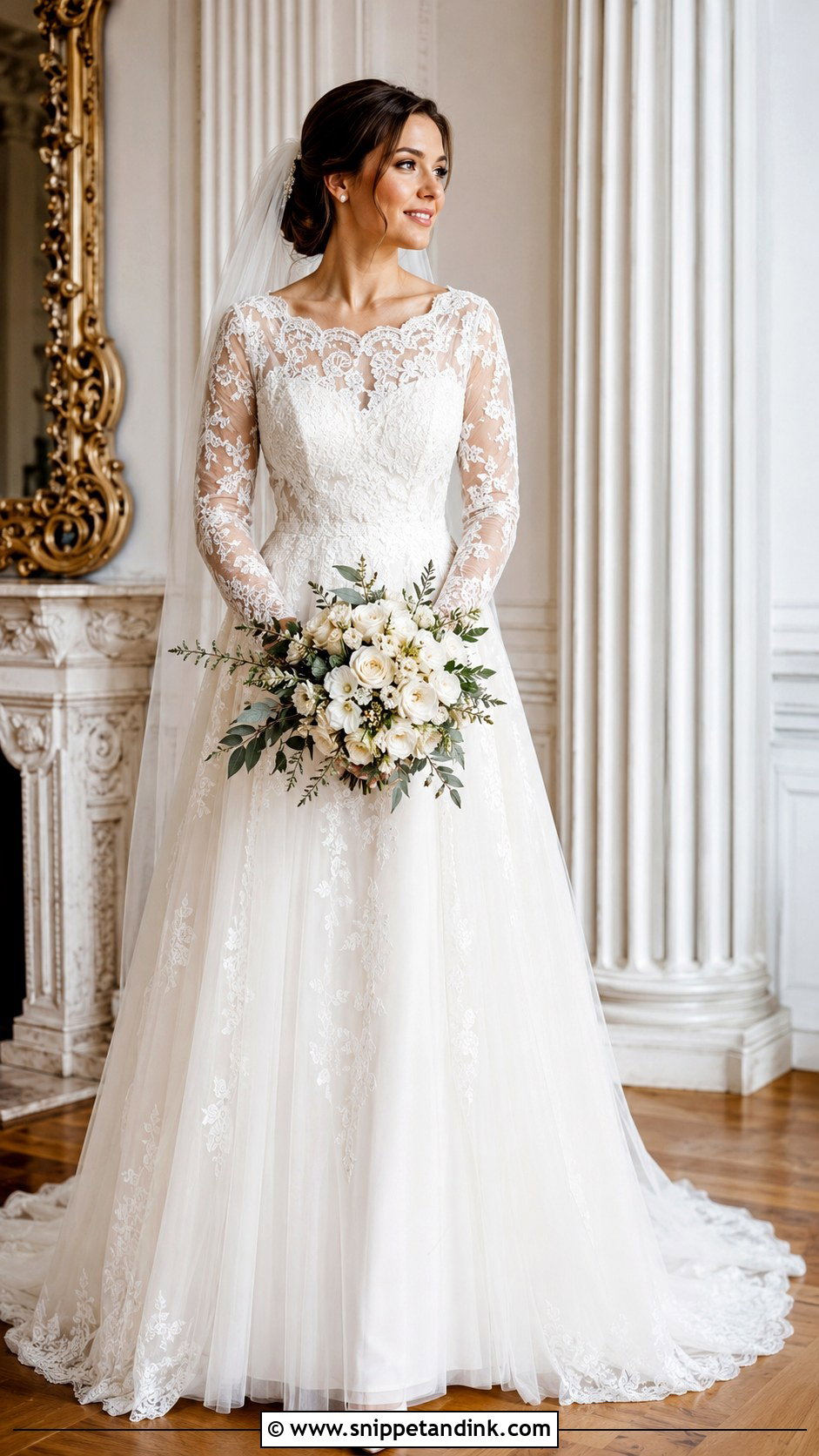 Ivory Long Sleeve Lace Wedding Dress - Snippet and Ink - 20 Off White Champagne Ivory Wedding Dress Ideas