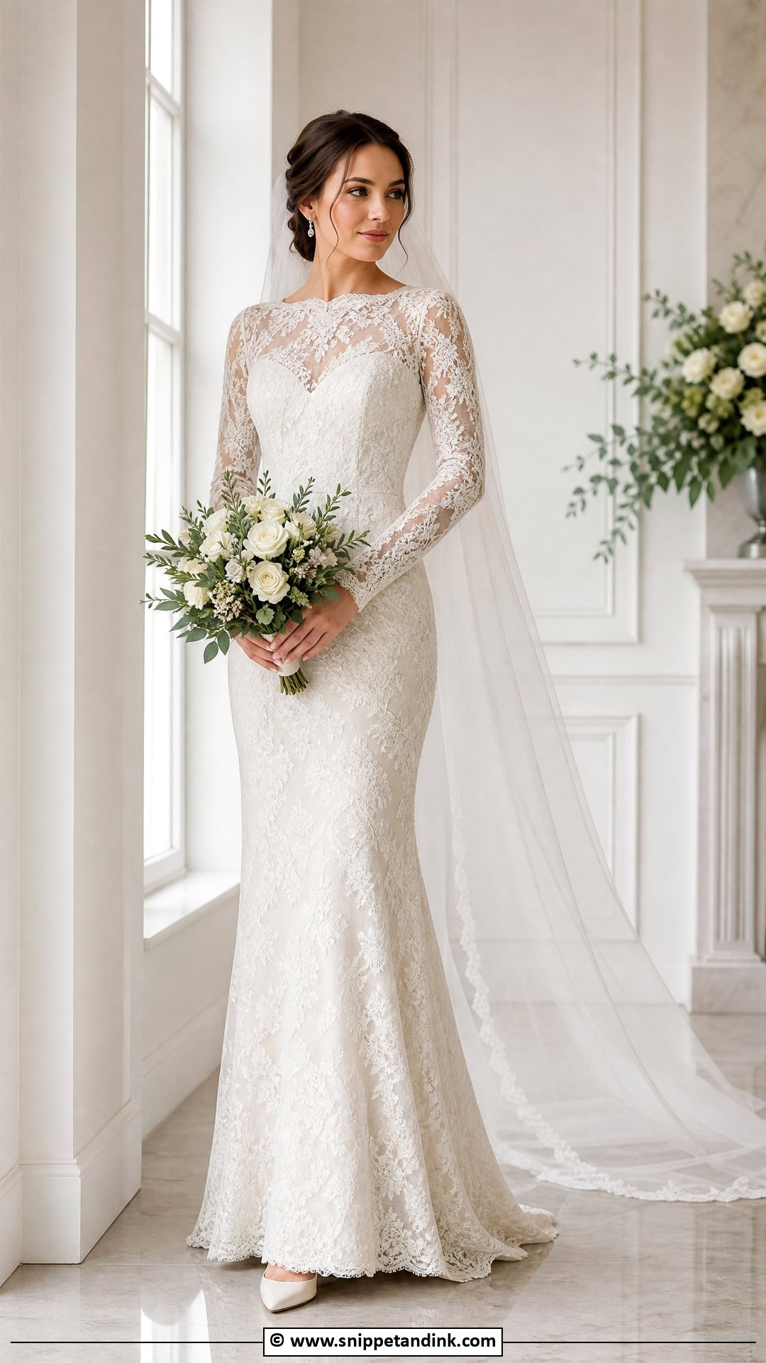 Ivory Long Sleeve Wedding Dress - Snippet and Ink - 35 Ivory Wedding Dress Ideas