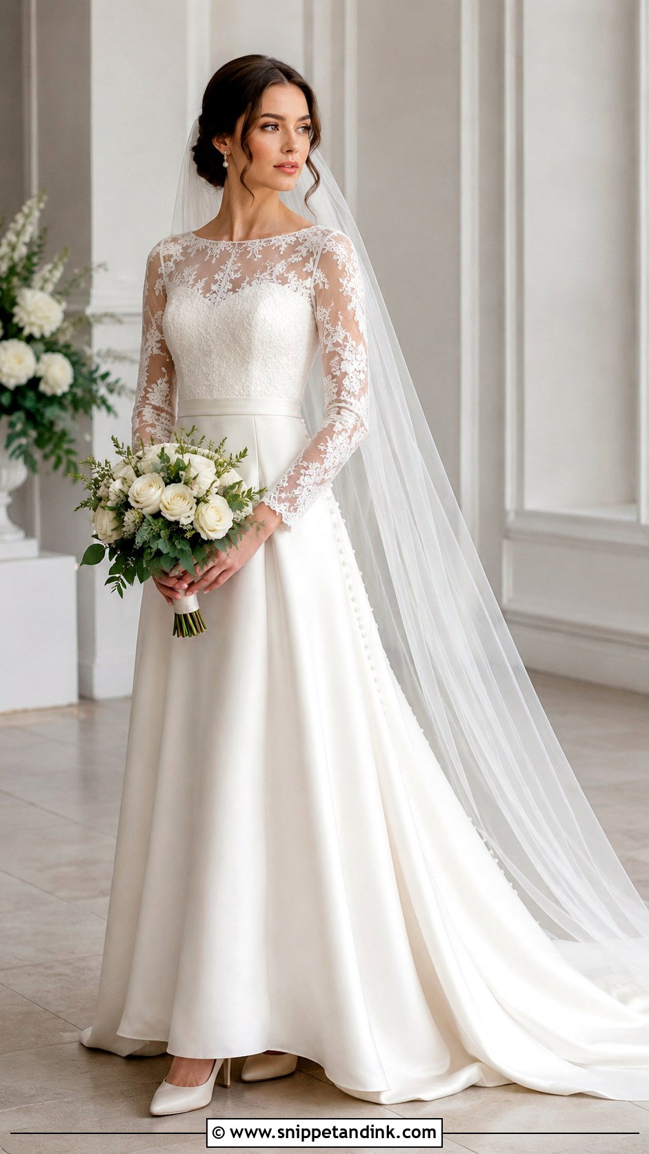 Ivory Long Sleeve Wedding Gown - Snippet and Ink - 20 Ivory Wedding Gown Ideas