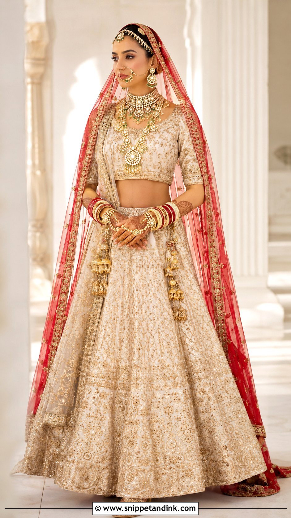Ivory Marwadi Bride Look - Snippet and Ink - 25 Marwadi Bride Ideas