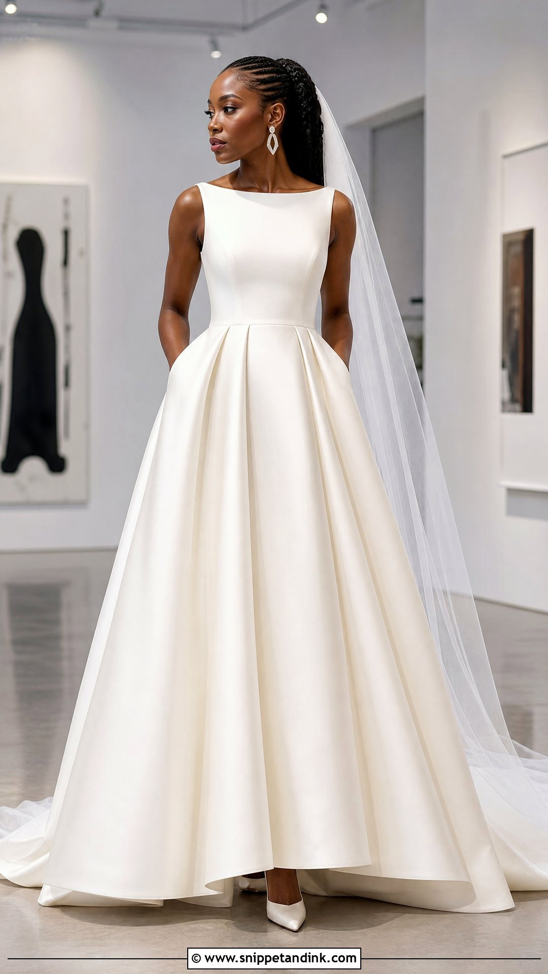 Ivory Mikado Wedding Dress - Snippet and Ink - 25 Black Woman Wedding Dress Ideas