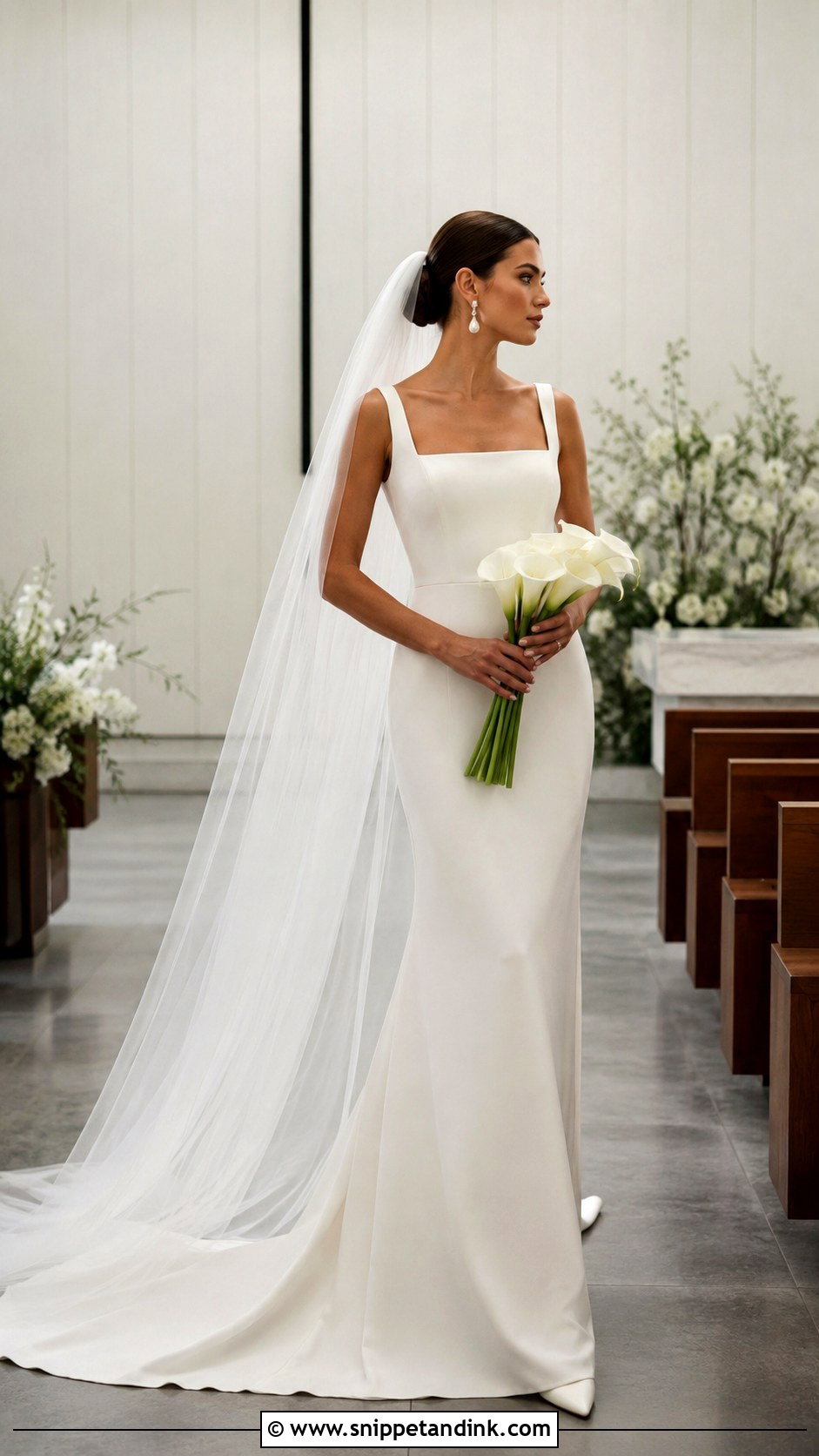 Ivory Minimalist Crepe Wedding Dress - Snippet and Ink - 20 Ivory Wedding Dresses