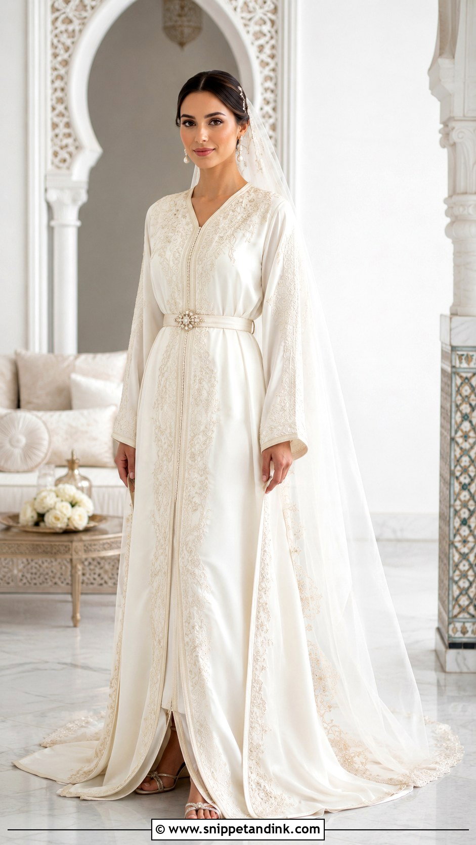 Ivory Moroccan Caftan Wedding Dress - Snippet and Ink - 30 Moroccan Wedding Dress Ideas