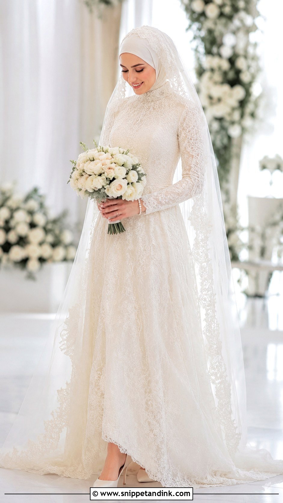 Ivory Muslim Wedding Dress - Snippet and Ink - 30 Muslim Wedding Dress Ideas