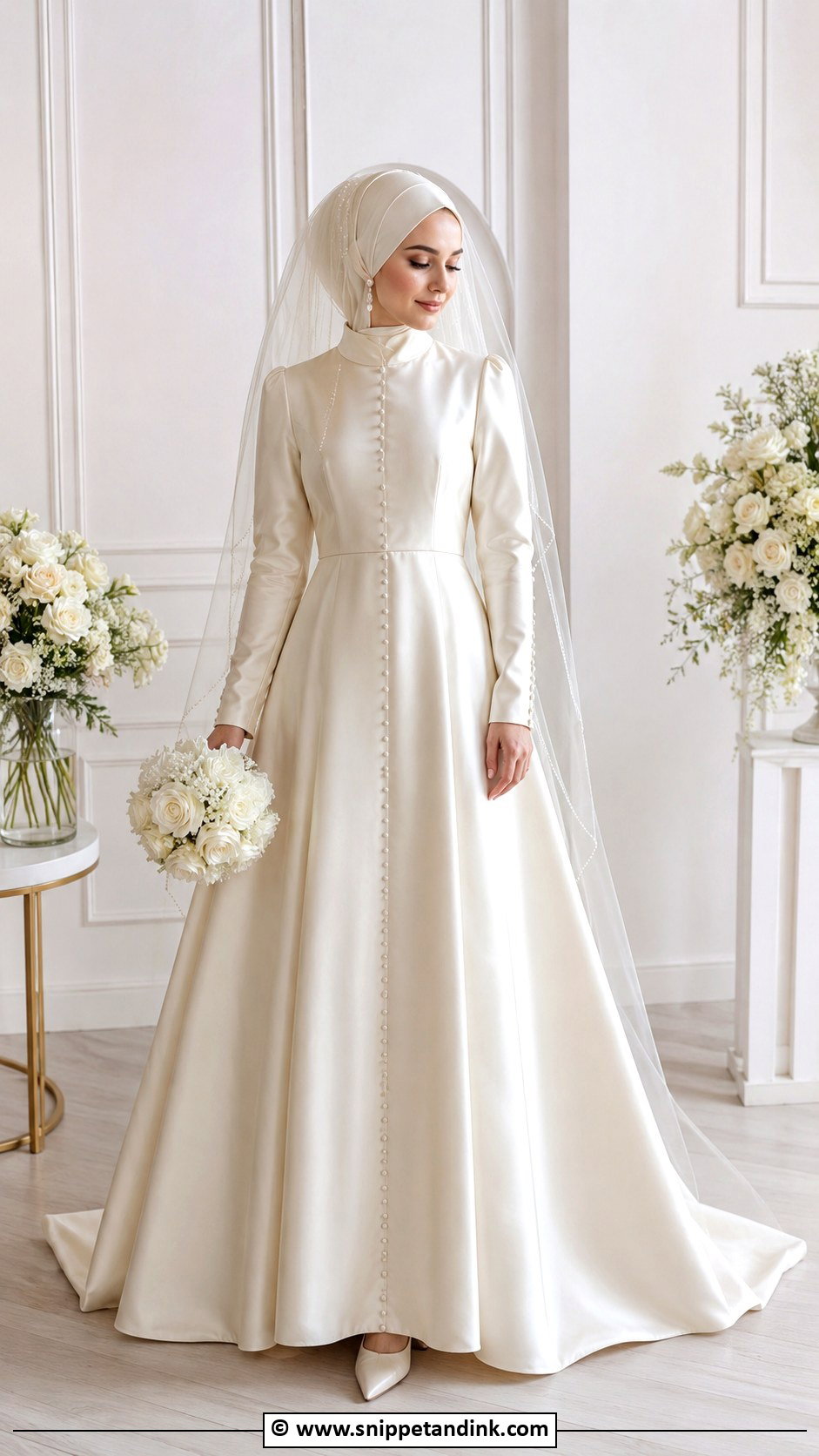 Ivory Muslim Wedding Gown - Snippet and Ink - 30 Muslim Wedding Gown Ideas