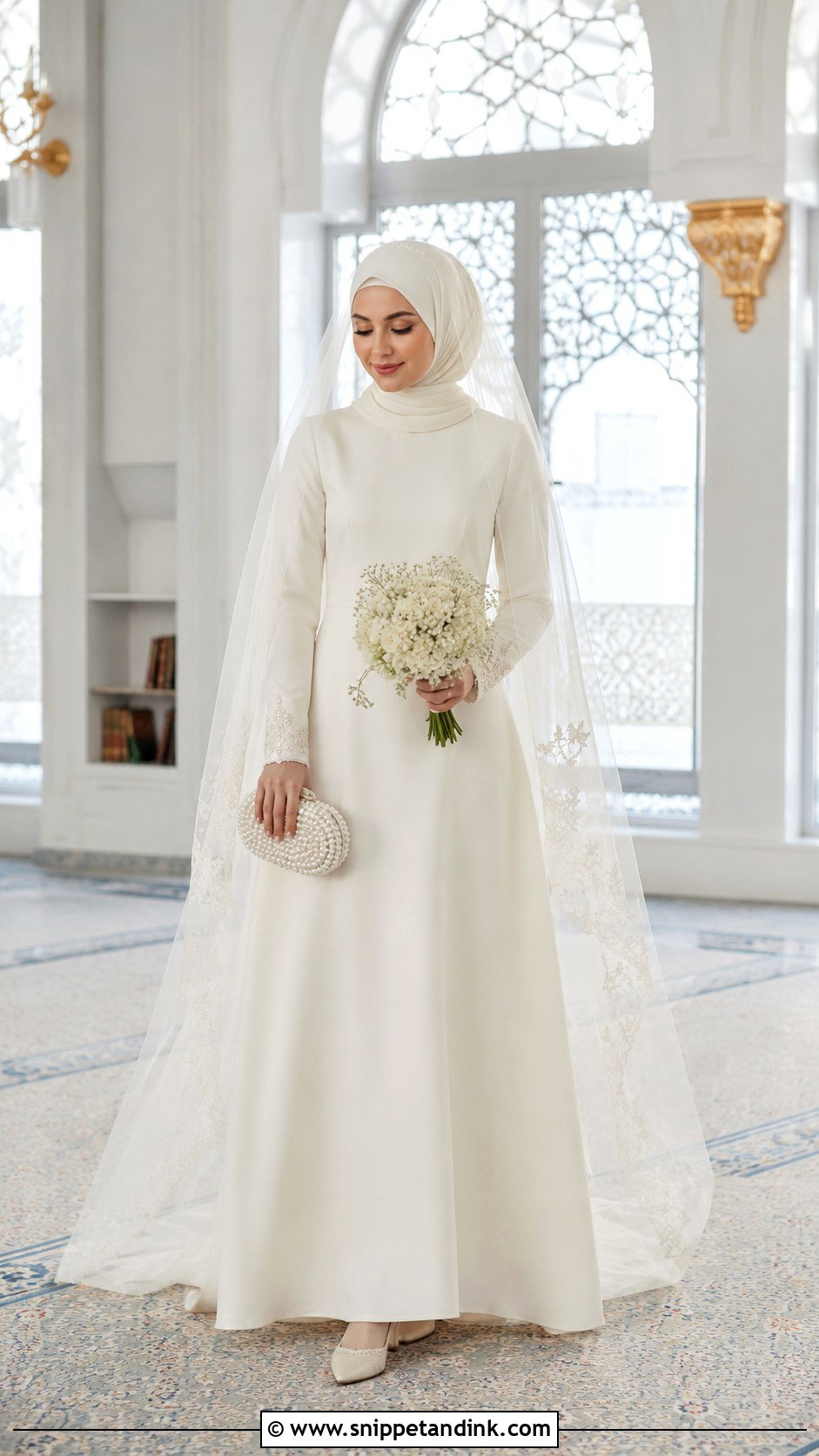 Ivory Nikah Dress With Hijab - Snippet and Ink - 20 Islam Wedding Dress Ideas
