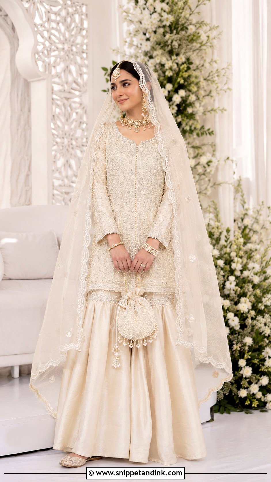 Ivory Nikah Garara - Snippet and Ink - 20 Garara for Wedding Ideas