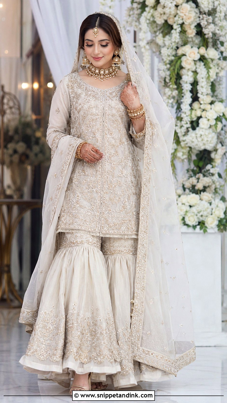 Ivory Nikah Gharara Dress - Snippet and Ink - 25 Nikah Dress Pakistani Brides Ideas