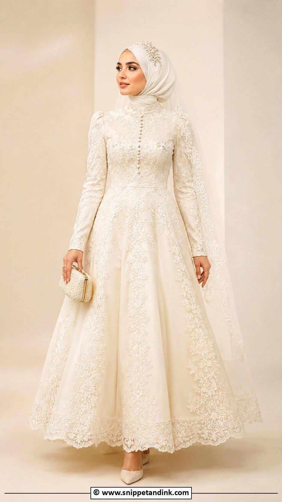 Ivory Nikah Gown - Snippet and Ink - 35 Nikah Dress Ideas