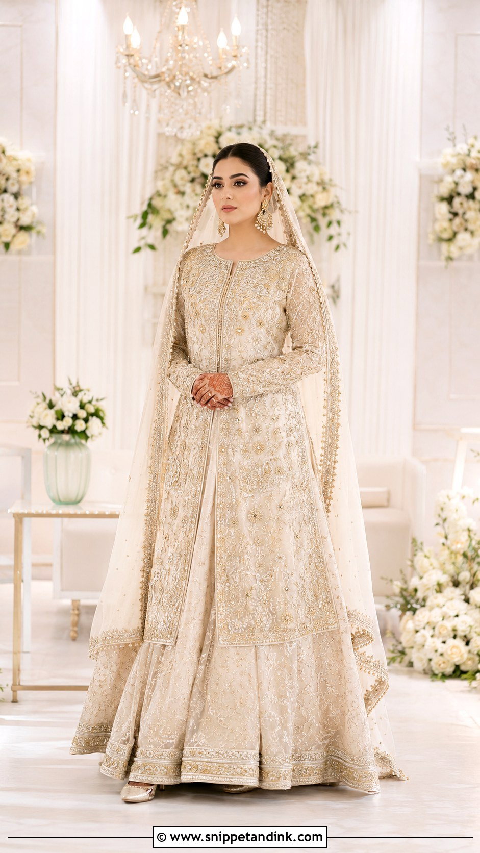 Ivory Nikah Jacket Lehenga - Snippet and Ink - 25 Pakistani Nikah Bridal Wear Ideas