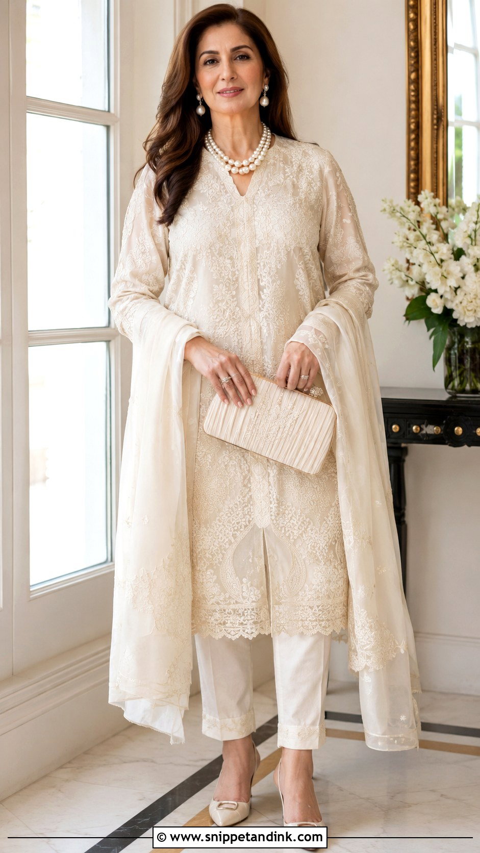 Ivory Nikah Kaftan Outfit - Snippet and Ink - 25 Pakistani Nikah Outfit Ideas