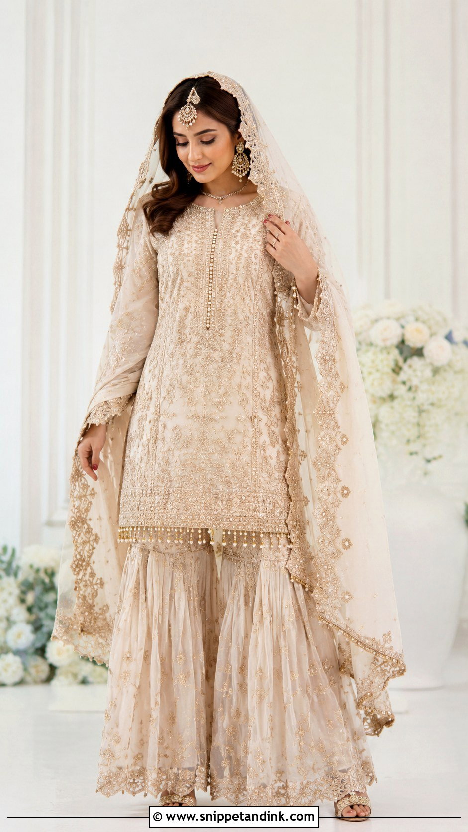 Ivory Nikah Sharara Outfit - Snippet and Ink - 25 Nikha Outfits for Bride
