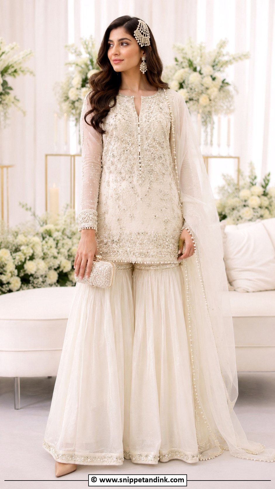 Ivory Nikkah Gharara Dress - Snippet and Ink - 25 Grara Dress Pakistani Wedding Ideas
