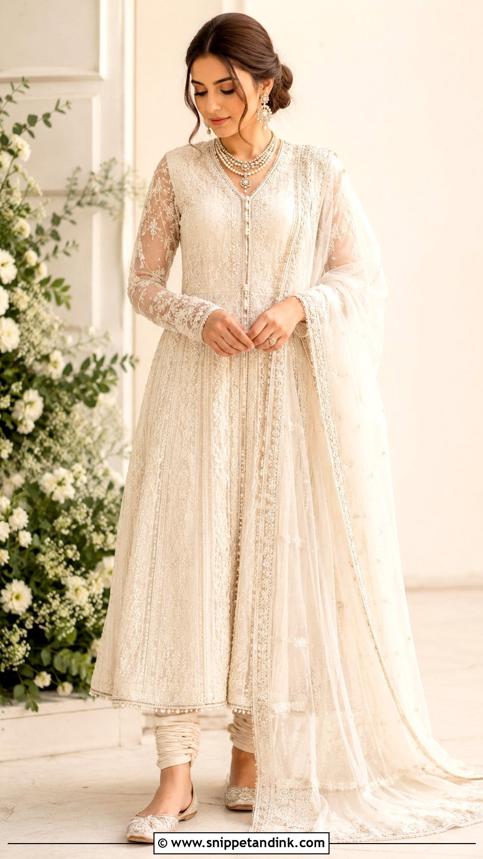 Ivory Nikkah Pishwas Pakistan - Snippet and Ink - 25 Bridal Dresses Pakistan
