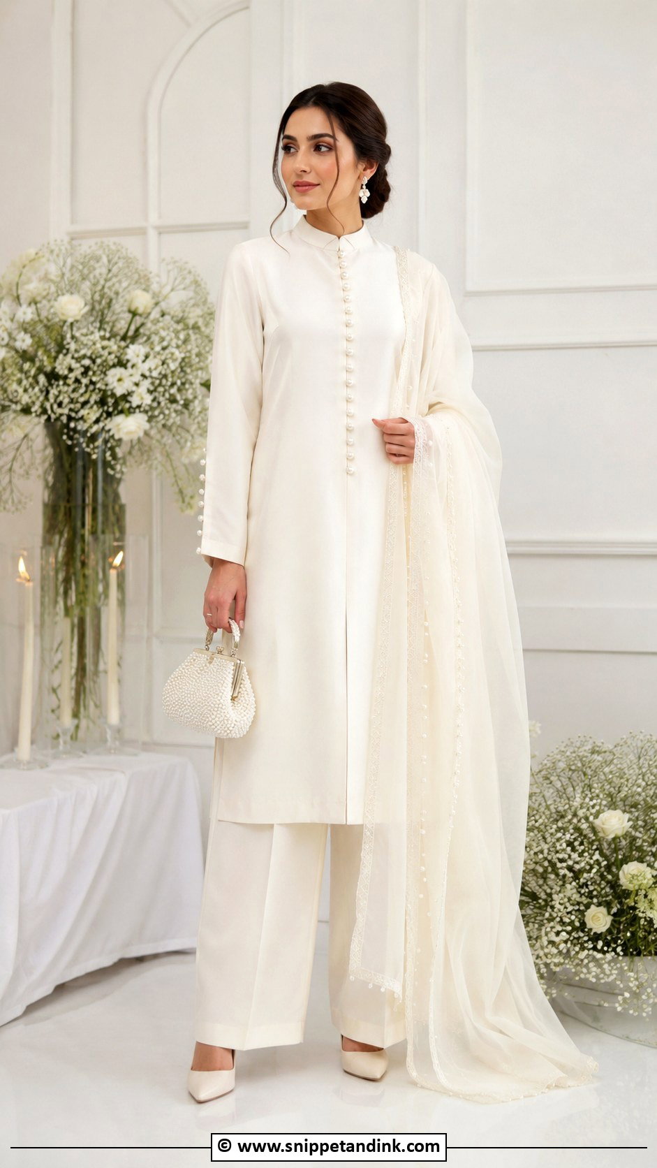 Ivory Nikkah Two Piece Set - Snippet and Ink - 30 Nikkah Look Ideas