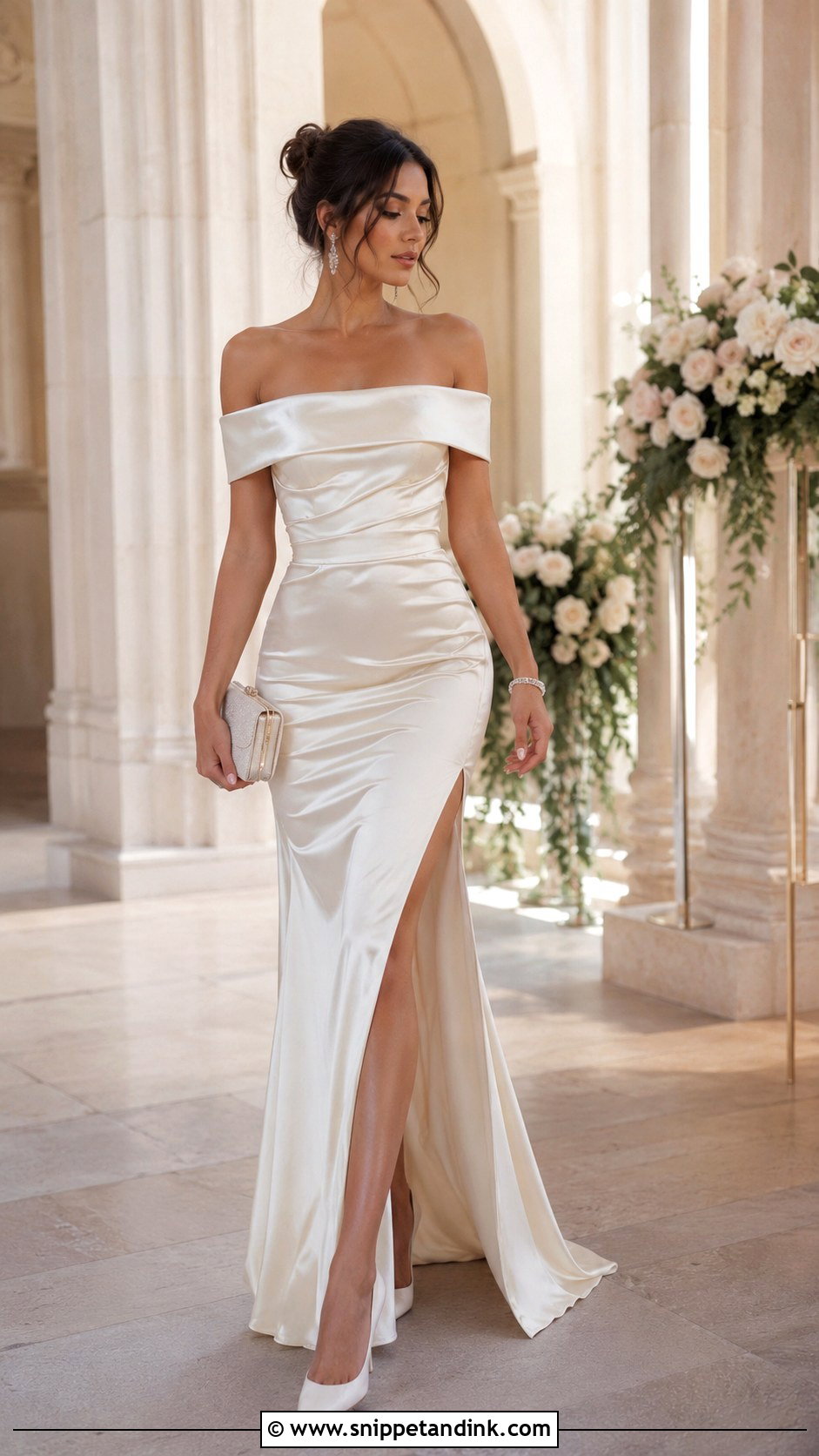 Ivory Off Shoulder Gown - Snippet and Ink - 25 Ivory Gown Ideas