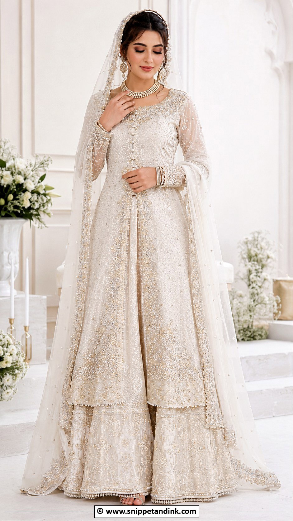 Ivory Pakistani Bridal Lehenga - Snippet and Ink - 35 Pakistani Bridal Wear Ideas