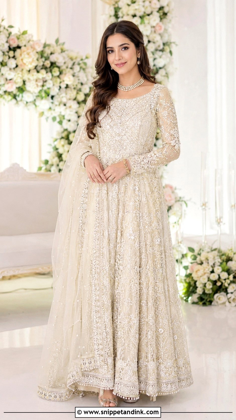 Ivory Pakistani Bridal Maxi - Snippet and Ink - 25 Pakistani Bridal Dress Ideas